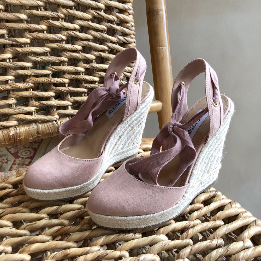 Steve Madden blush barre lace up wedges